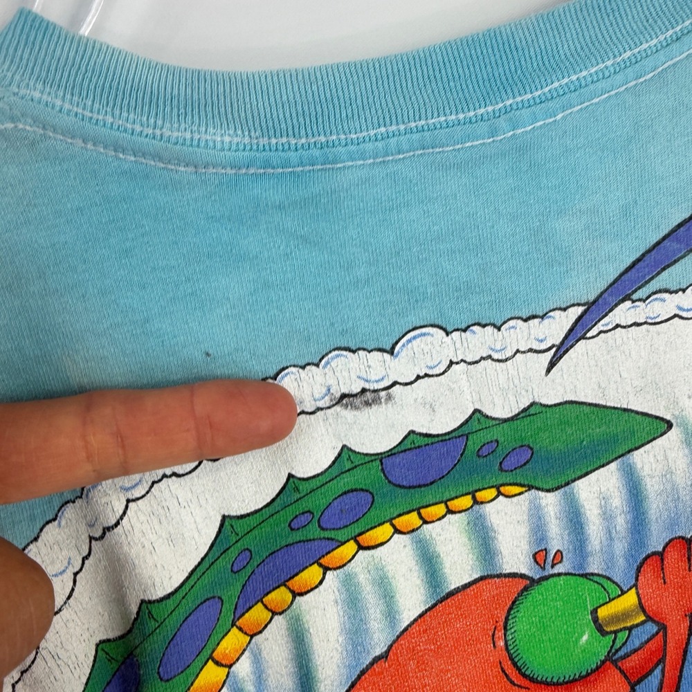 Liquid Blue T-Shirt Mens L Blue 1992 Joey Mars Beach Skeleton Tie Dye Vintage - Picture 10 of 16